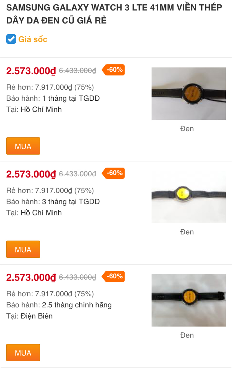 Galaxy Watch 3 LTE 41mm viền thép dây da đen cũ Galaxy Watch 3 LTE 41mm viền thép dây da đen cũ