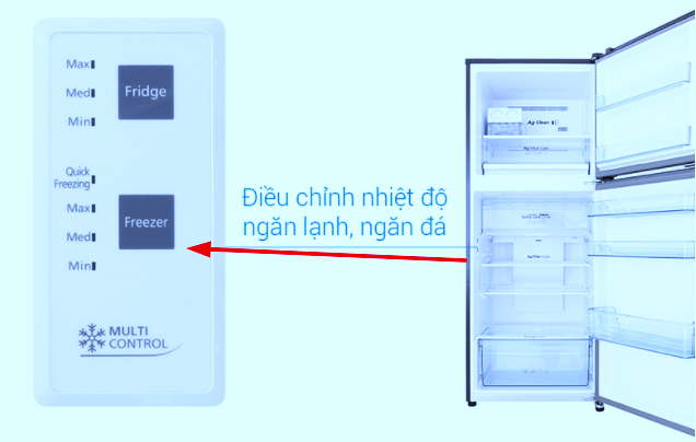 Điều chỉnh nhiệt độ tủ lạnh có bảng điều khiển điện tử cho ngăn đông
