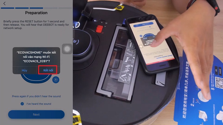 Hướng dẫn sử dụng robot hút bụi Ecovacs T9 AIVI đơn giản > Hoàn tất việc kết nối robot với app