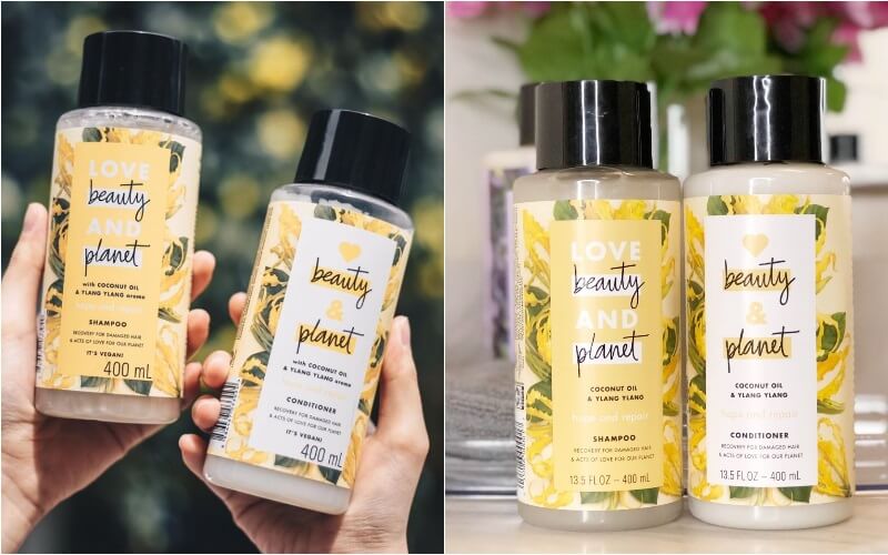 Dầu xả Love Beauty and Planet màu vàng phục hồi tóc