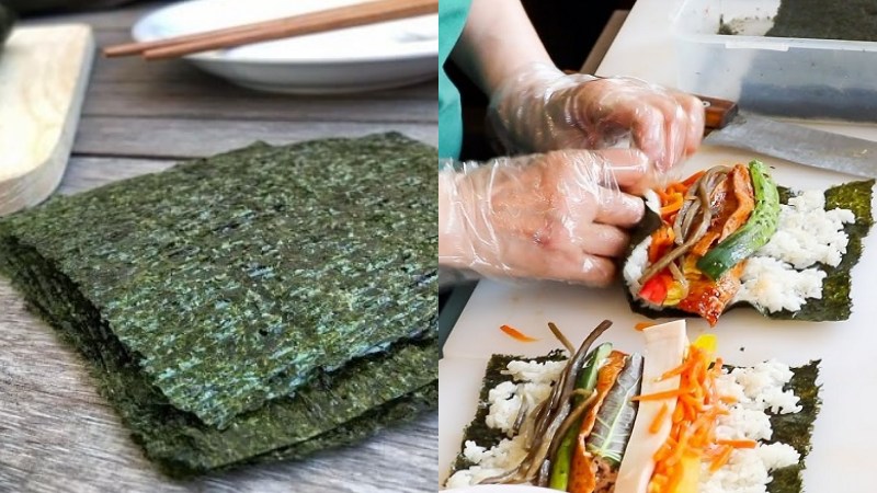 Use dried seaweed for rolling