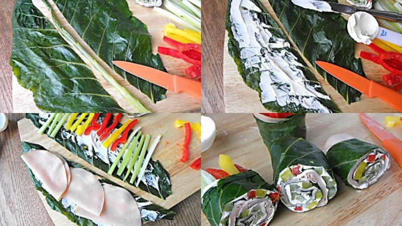 Use cabbage leaves for wrapping kimbap