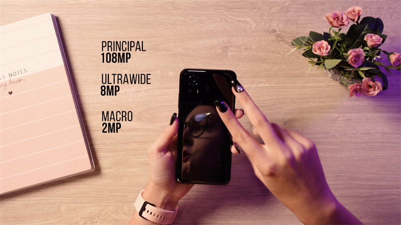 Thông số camera của Redmi Note 12S, nổi bật nhất phải là camera chính 108 MP. Nguồn: Cibele Rosa.
