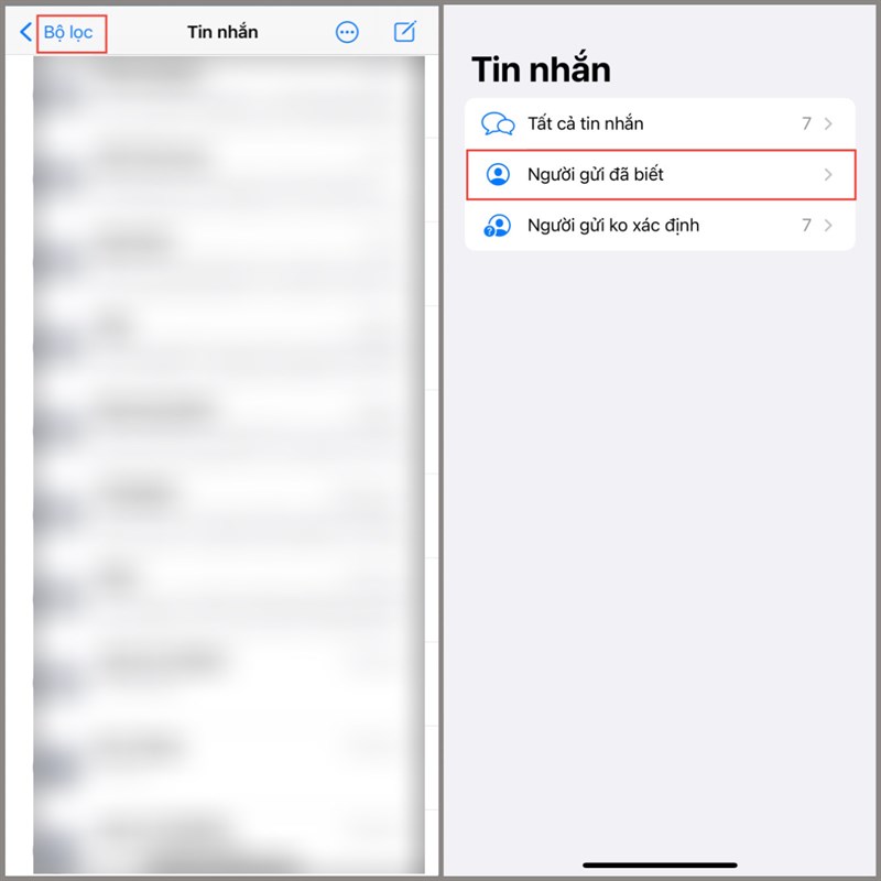 Cách ẩn tin nhắn được gửi từ người dùng không xác định trên iPhone
