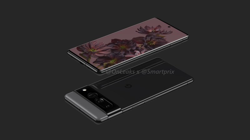 Render Google Pixel 7 Pro để lộ màn hình đục lỗ và bộ ba camera