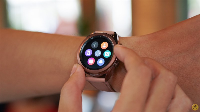 Đồng hồ thông minh Samsung Galaxy Watch 3 41mm thép vàng dây da hồng