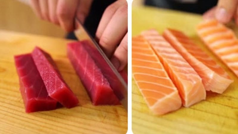 Cá ngừ và cá hồi có thịt mềm nên dễ ăn