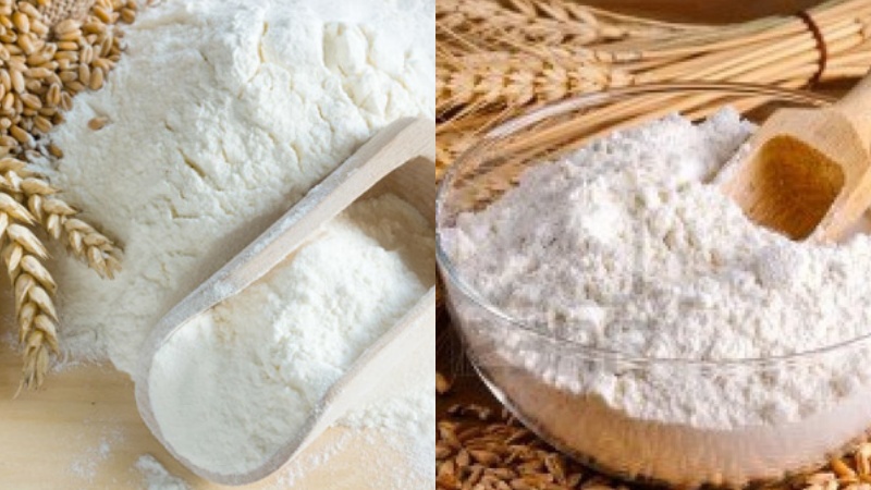 Bleached flour has a brighter color than unbleached flour