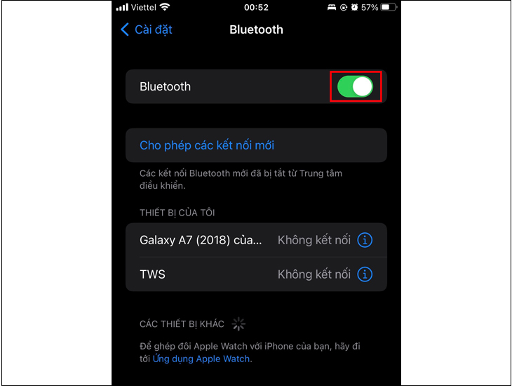 Bật Bluetooth