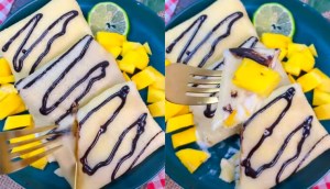 Cách làm bánh Crepe kem xoài bằng bột bánh rán ngon không tưởng