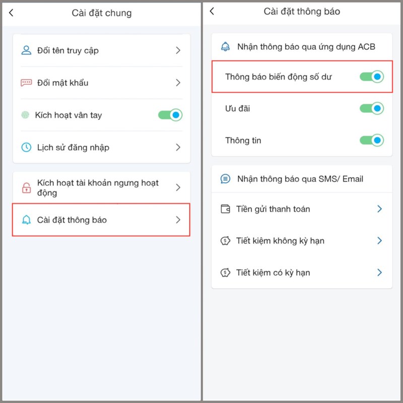 Cách nhận miễn phí thông báo biến động số dư ngân hàng