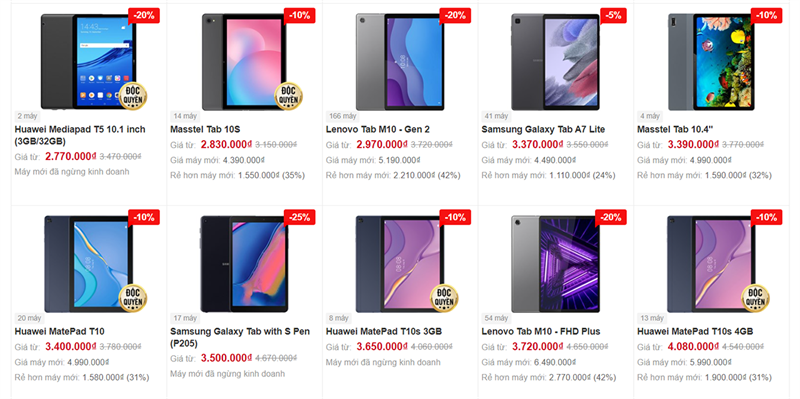 Một số mẫu máy tính bảng đổi trả dưới 4 triệu tại <a href="https://baotiengiang.net" title="Bảo Tiến Giang" target="blank" rel="follow">Bảo Tiến Giang</a>