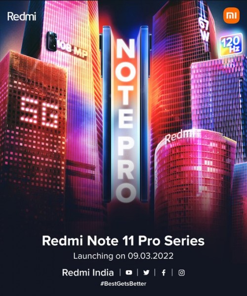 Redmi Note 11 Pro Ngày ra mắt của Redmi Note 11 Pro và 11 Pro+ 5G có thể sẽ là 09/03. Nguồn: GSMArena.