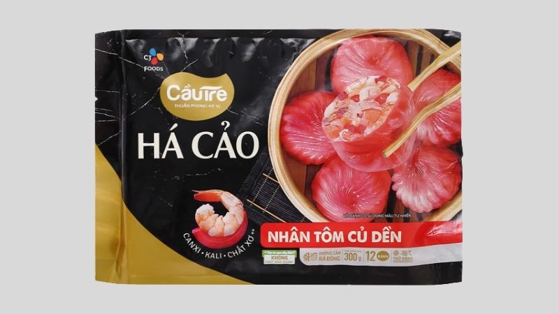 Há cảo nhân tôm củ dền Cầu Tre