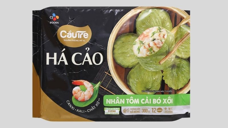 Há cảo nhân tôm cải bó xôi Cầu Tre