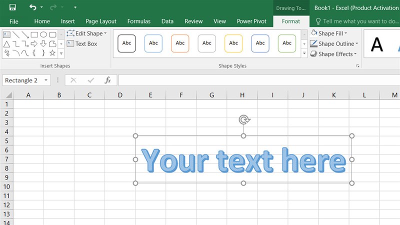 Cách chèn kiểu chữ WordArt trong Excel
