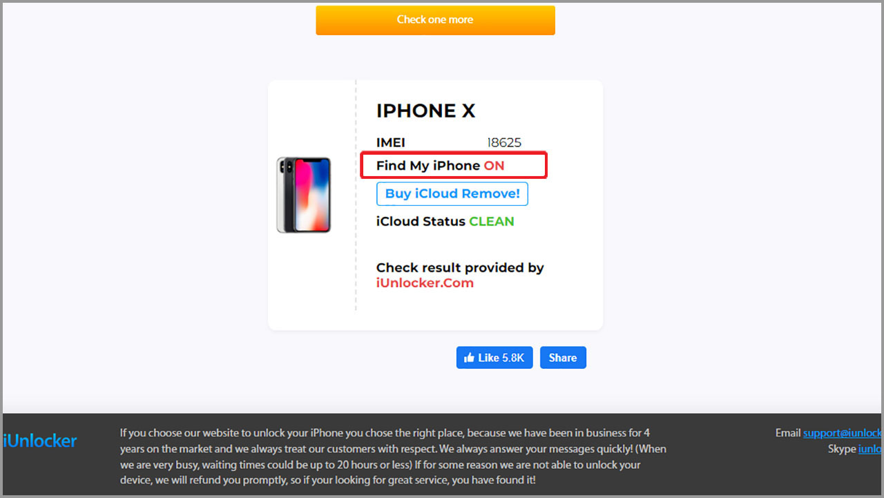 Cách check iCloud iPhone bằng iUnlocker