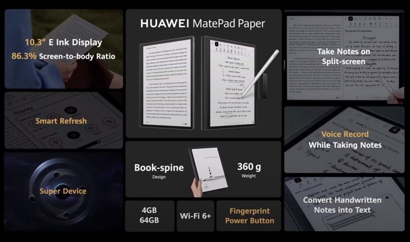 Thông số kỹ thuật của Huawei MatePad Paper Thông số kỹ thuật của Huawei MatePad Paper
