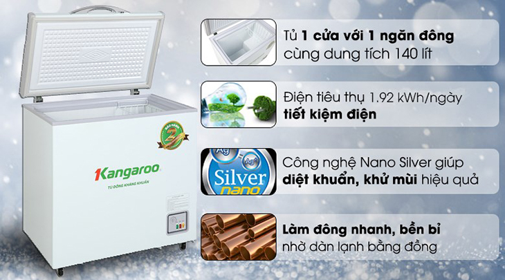 Tủ đông Kangaroo 140 lít KG 265NC1 