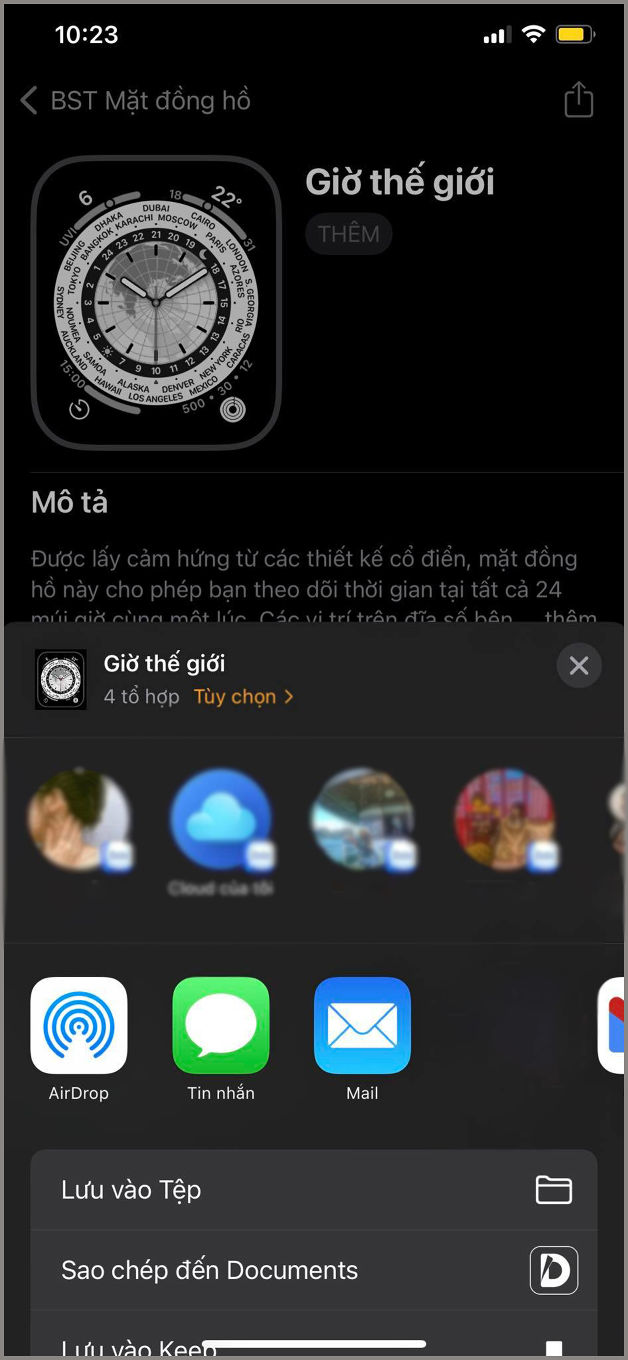 Cách chia sẻ mặt đồng hồ của Apple Watch