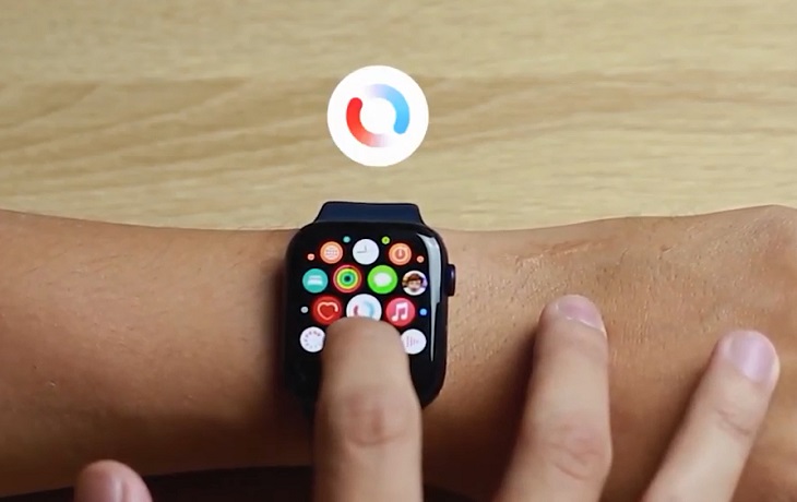 Tổng hợp cách đo nồng độ oxy trong máu (SpO2) trên smartwatch > Đeo Apple Watch vào cổ tay, rồi nhấn nút khởi động và chọn chức năng Blood Oxygen