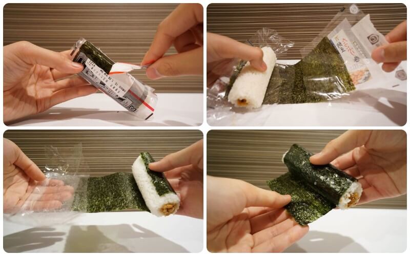 Cách bóc cơm sushi cuộn rong biển