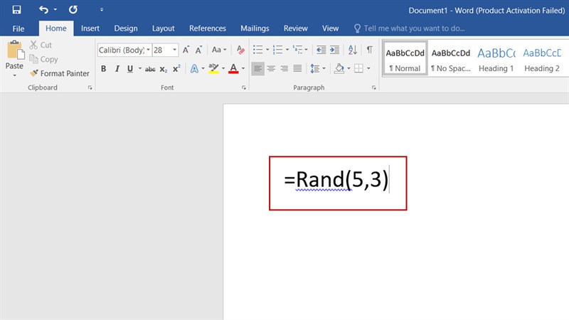 Cách tạo một đoạn văn bản ngẫu nhiên trong Word