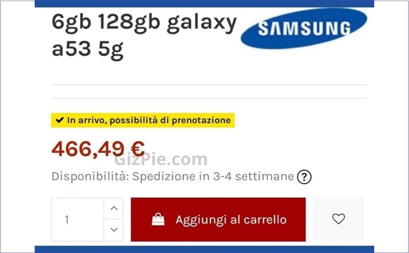 Đây có thể là giá bán Galaxy A53