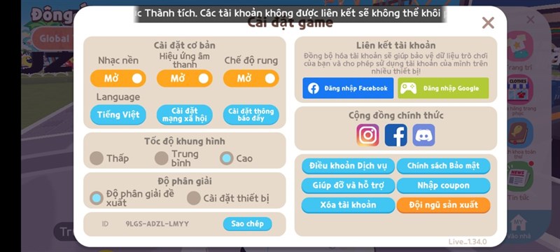 Thiết lập đồ họa game Play Together trên Redmi Note 11 Pro 5G