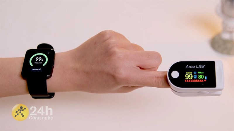 Redmi Watch 2 Lite cho kết quả đo SpO2 tương đương thiết bị chuyên dụng