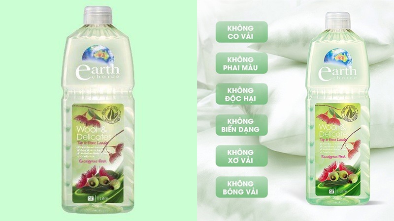 Nước giặt Earth Choice dành cho vải cao cấp hương tinh dầu bạch đàn