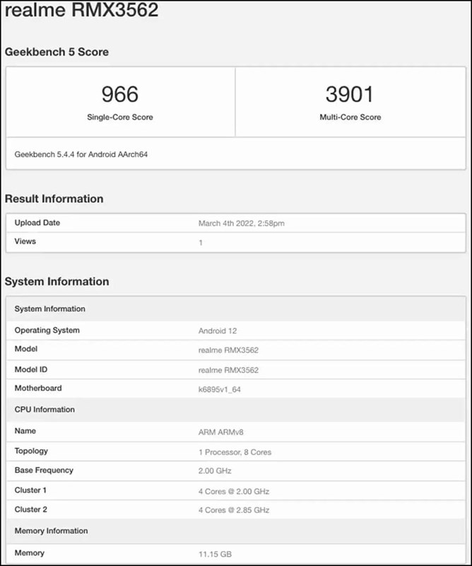 Rò rỉ Realme GT Neo 3