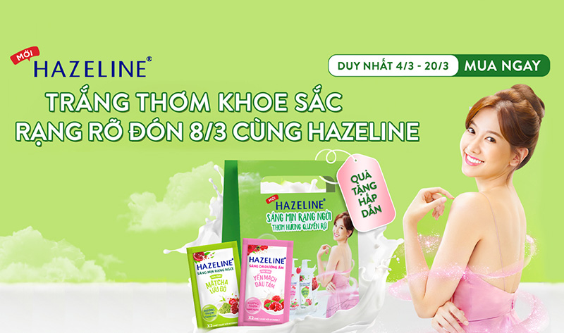 Săn túi quà tặng Hazeline khi mua đơn hàng Unilever