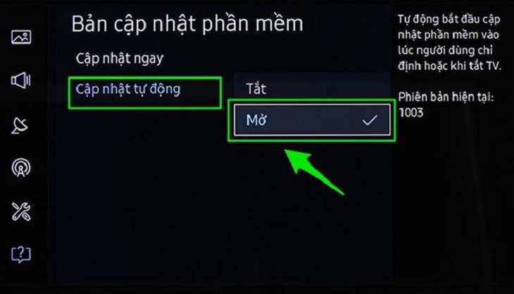 Cập nhật phần mềm tivi