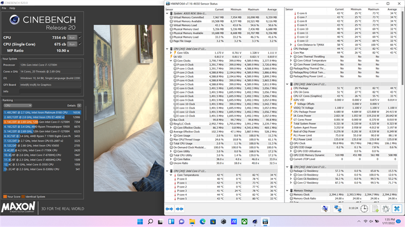 Kết quả bài test hiệu năng của Strix SCAR 15 với phần mềm Cinebench R20. Nguồn: ASUS. Kết quả bài test hiệu năng của Strix SCAR 15 với phần mềm Cinebench R20. Nguồn: ASUS.