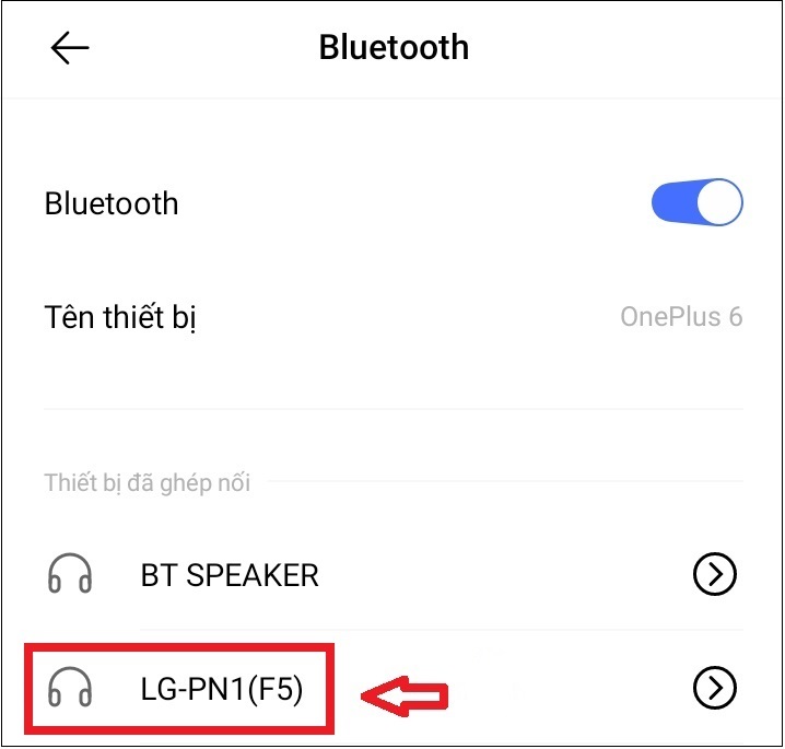 Bật bluetooth và chọn tên micro bluetooth để kết nối