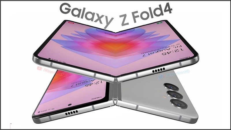 Hình ảnh concept Galaxy Z Fold4 trông giống như cánh bướm