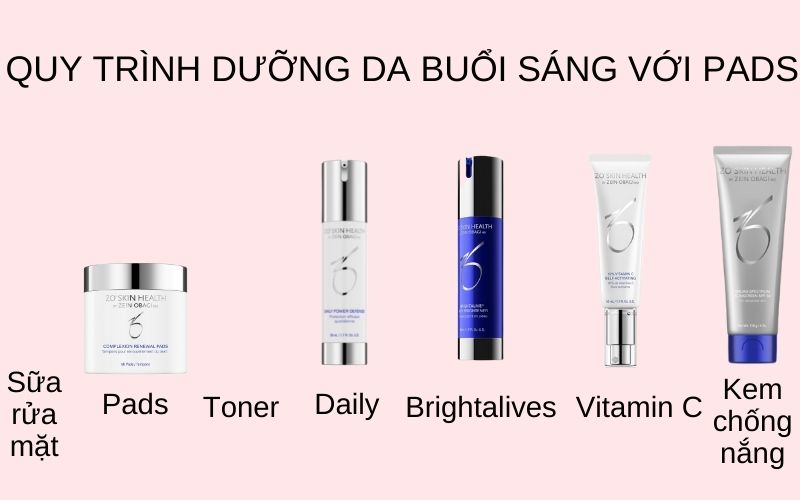 Quy trình dưỡng da buổi sáng với sản phẩm tẩy da chết dạng pads của ZO Skin