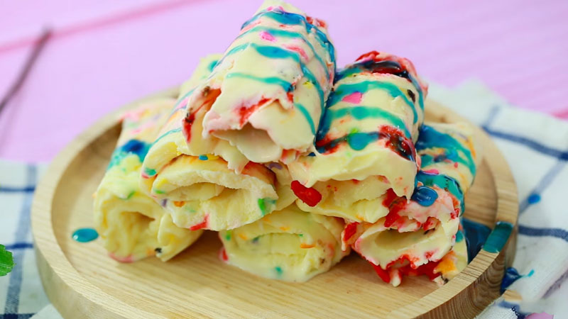 How to make delicious Thai ice cream rolls, no need to go to the store