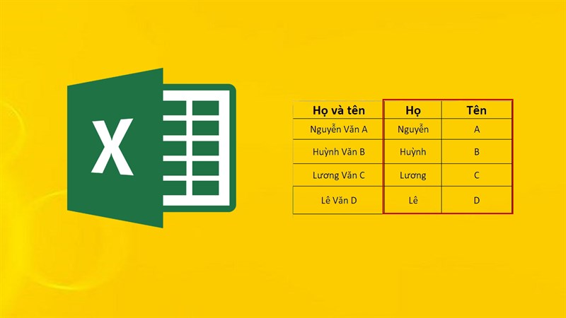 Cách tách họ và tên trong Excel bằng phím tắt cực nhanh