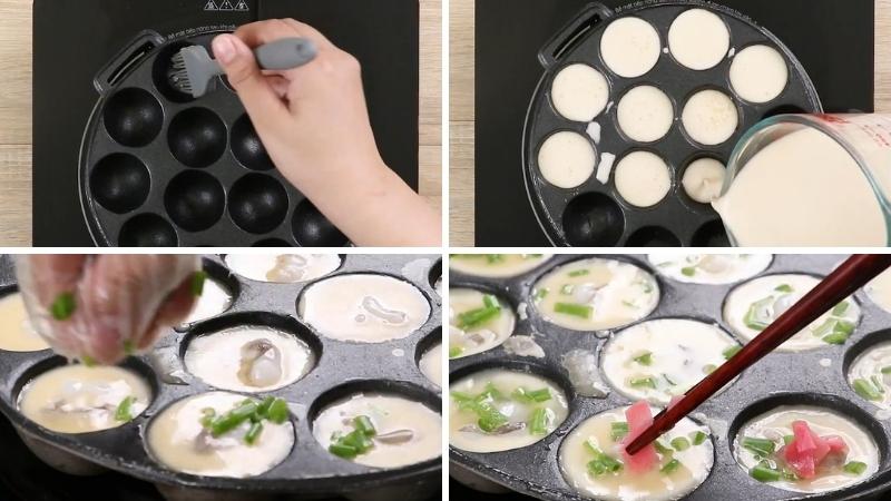 Pouring the batter into the pan