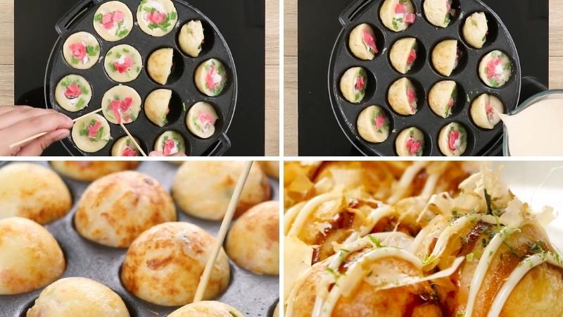 Takoyaki served on a plate