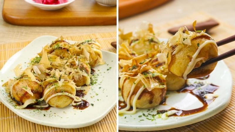 Thành phẩm bánh Takoyaki hấp dẫn