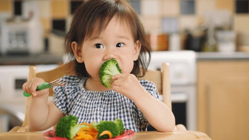 Cho trẻ ăn nhiều rau xanh giúp tăng cường sức đề kháng