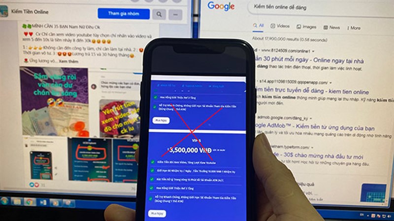 Lừa đảo tải ứng dụng thả like để kiếm tiền