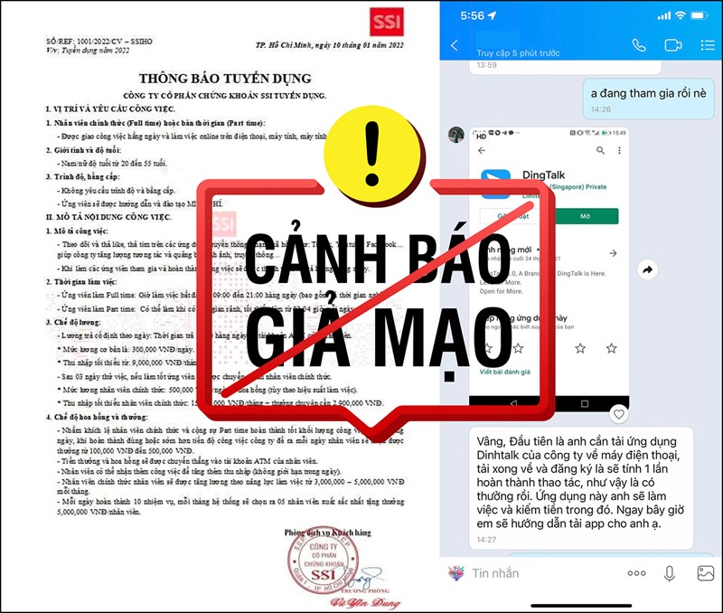 Lừa đảo tải ứng dụng thả like để kiếm tiền
