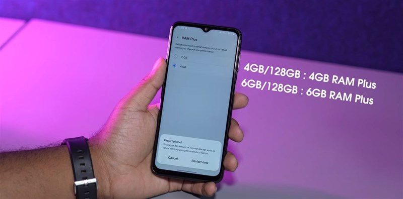Galaxy F23 5G với bộ nhớ RAM lên đến 12 GB