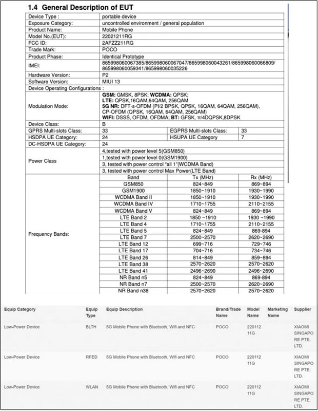 POCO F4 được xác nhận có pin 4.400 mAh và chạy MIUI 13​