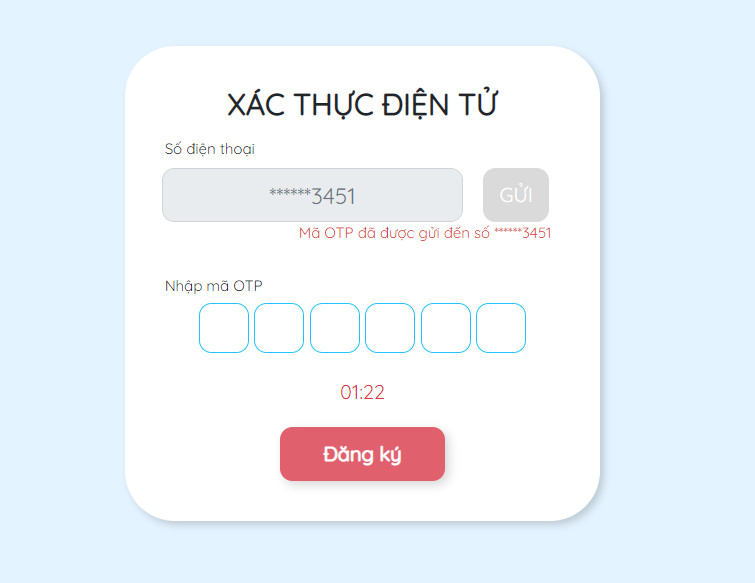 Xác thực SĐT chính chủ