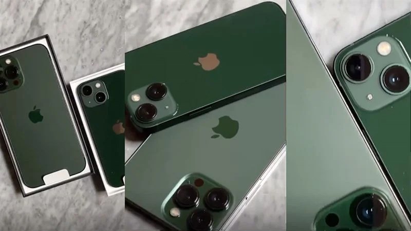 Cận cảnh iPhone 13 và iPhone 13 Pro màu xanh lá